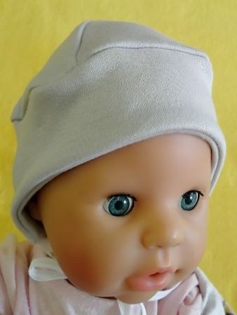 Bavlněná kojenecká čepička šedá: vel. 54 (foto 1)