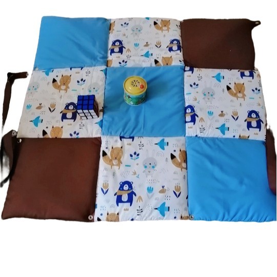 Hrací dětská deka a taška 2 v 1: modrá (foto 3)
