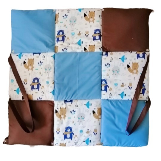 Hrací dětská deka a taška 2 v 1: modrá (foto 4)